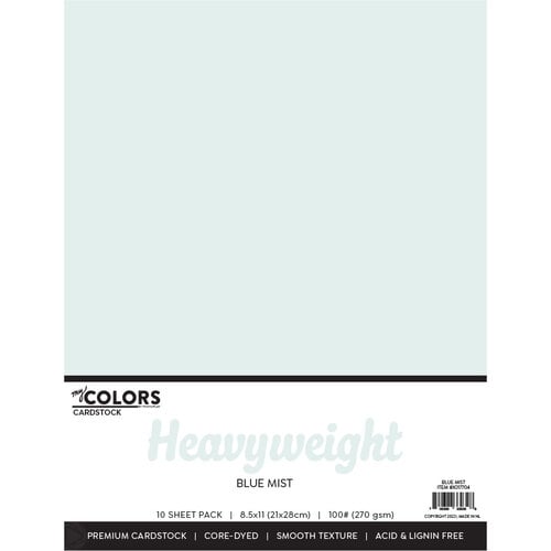My Colors Cardstock - By PhotoPlay - 8.5 x 11 Heavyweight Cardstock Pack - Blue Mist - 10 Pack