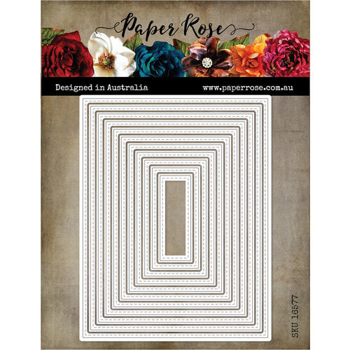Paper Rose Stitched Rectangles Die USA