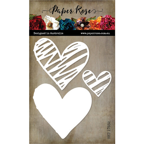 Paper Rose Studio Scribble Hearts die