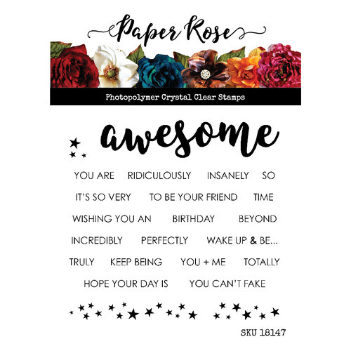 Paper Rose - Clear Photopolymer Stamps - Awesome Words