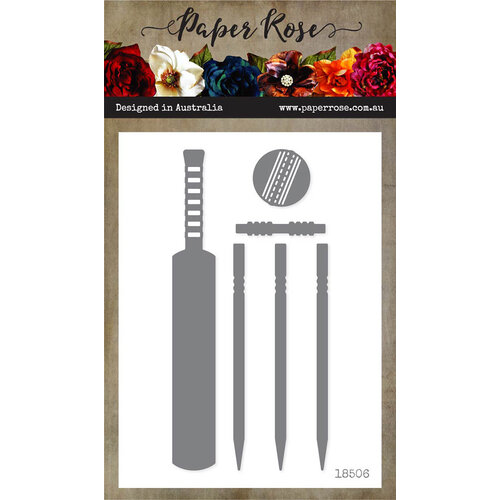 Paper Rose - Dies - Cricket Bat and Stumps