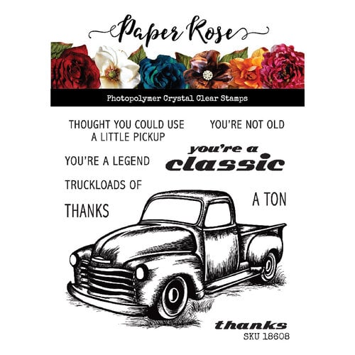 Paper Rose - Clear Photopolymer Stamps - Vintage Truck