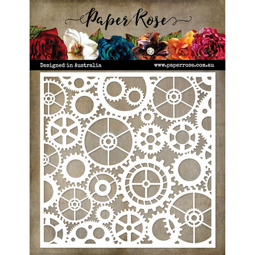 Paper Rose - 6 x 6 Stencils - Cogs and Gears