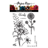 Paper Rose Sketchy Florals Thanks Stamp