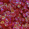Paper Rose - Sequins - Clear Iridescent - Solid Pomegranate