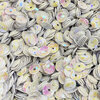Paper Rose - Sequins - Clear Iridescent - Solid White