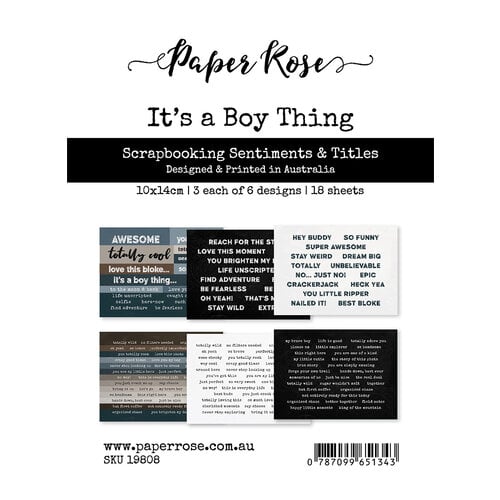 Paper Rose - A6 Collection Pack - Scrapbooking Sentiments and Titles - It's  a Boy Thing
