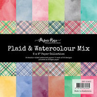 Paper Rose - 6 x 6 Collection Pack - Plaid and Watercolour