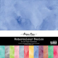 Paper Rose - 12 x 12 Collection Pack - Watercolor Basics