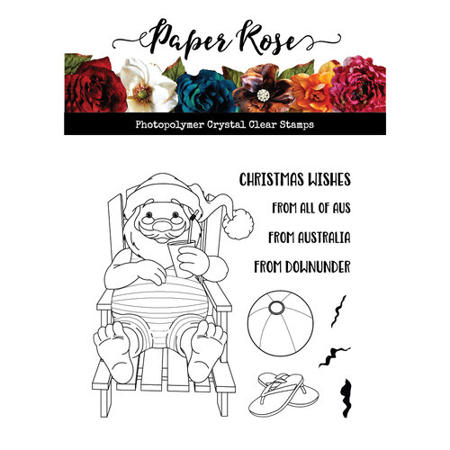Paper Rose - Christmas - Clear Photopolymer Stamps - Summer Santa