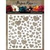 Paper Rose - 6 x 6 Stencils - Scattered Hearts