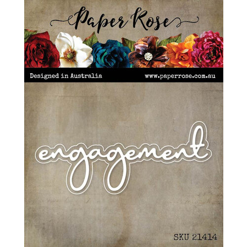 Paper Rose - Dies - Engagement Fine Script Layered Word