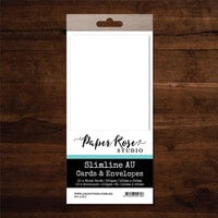 Paper Rose - White Slimline Cards and Envelopes - 100mm x 210mm - 10 Pack - AU Size
