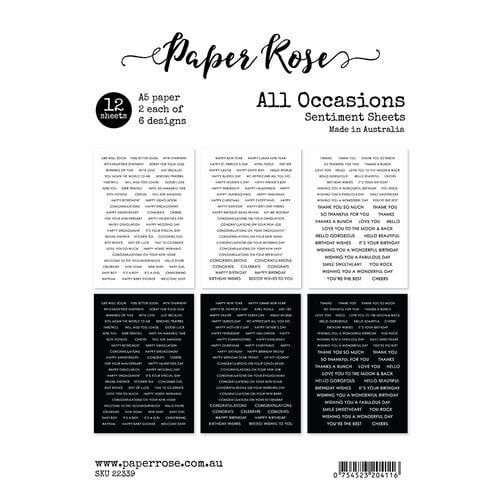 Paper Rose - A5 Collection Pack - All Occasions Sentiments
