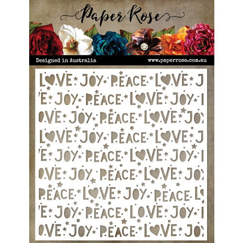 Paper Rose - Christmas - 6 x 6 Stencils - Peace Love Joy