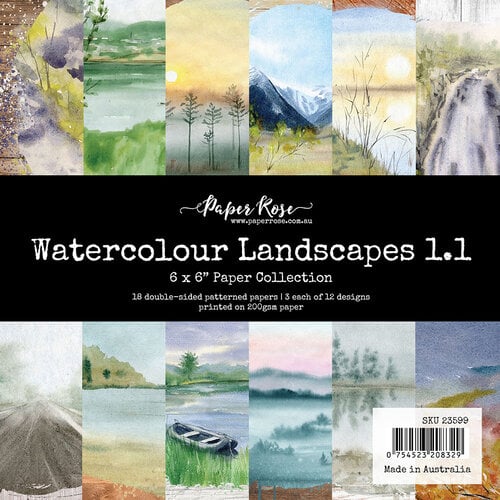 Paper Rose - 6 x 6 Collection Pack - Watercolor Landscapes 1.1