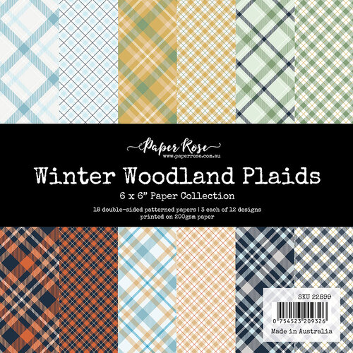 Paper Rose - 6 x 6 Collection Pack - Winter Woodland Plaids