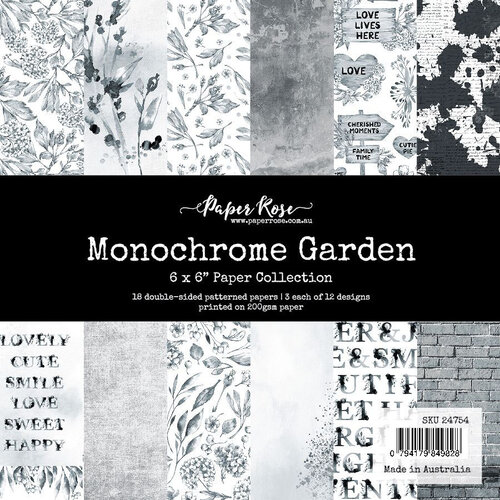Paper Rose - 6 x 6 Collection Pack - Monochrome Garden