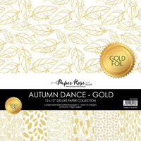 Paper Rose - 12 x 12 Collection Pack - Gold Foil Accents - Autumn Dance