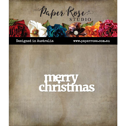 Paper Rose - Dies - Merry Christmas Block Words - Small