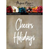 Paper Rose - Dies - Tall Script Words - Cheers Holidays