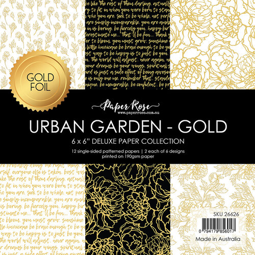 Paper Rose - 6 x 6 Collection Pack - Urban Garden - Gold