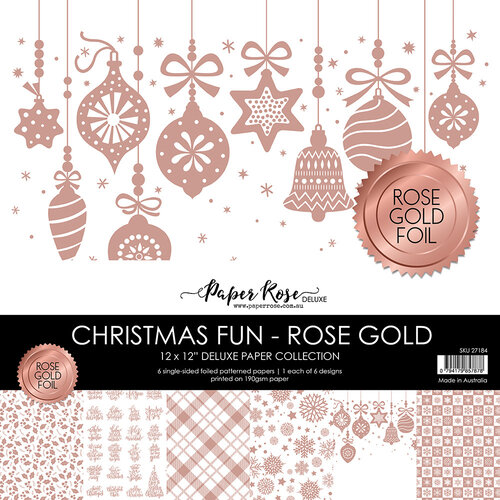 Paper Rose - 12 x 12 Collection Pack - Christmas Fun - Rose Gold