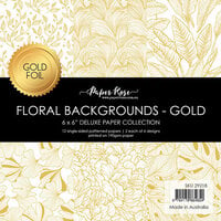 Paper Rose - 6 x 6 Collection Pack - Floral Backgrounds - Gold Foil