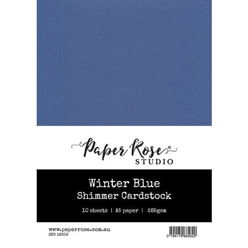 Paper Rose Shimmer Cardstock Winter Blue