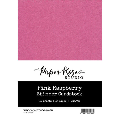 Paper Rose - A5 Shimmer Cardstock - Pink Raspberry - 10 Pack