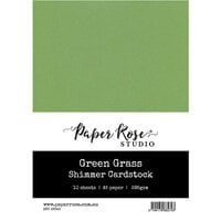 Paper Rose - A5 Shimmer Cardstock - Green Grass - 10 Pack