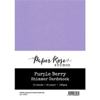 Paper Rose - A5 Shimmer Cardstock - Purple Berry - 10 Pack
