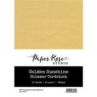 Paper Rose - A5 Shimmer Cardstock - Golden Sunshine - 10 Pack