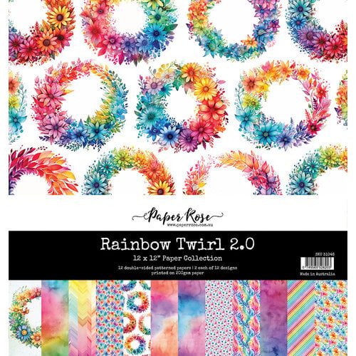 Paper Rose - 12 x 12 Collection Pack - Rainbow Twirl 2