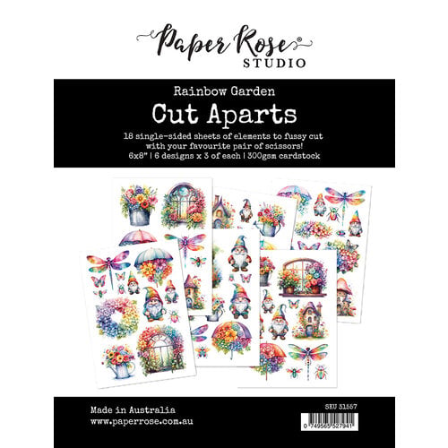 Paper Rose - Rainbow Garden Collection - Cut Aparts