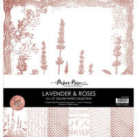 Paper Rose - Lavender And Roses Collection - 12 x 12 Paper Pack - Rose Gold Foil