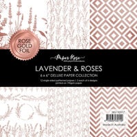 Paper Rose - Lavender And Roses Collection - 6 x 6 Paper Pack - Rose Gold Foil