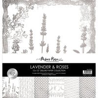 Paper Rose - Lavender And Roses Collection - 12 x 12 Paper Pack - Silver Foil