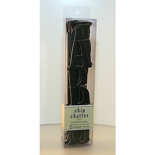 Pressed Petals - Chip Chatter - Tall Chipboard Letters - 2.5 inches - Black
