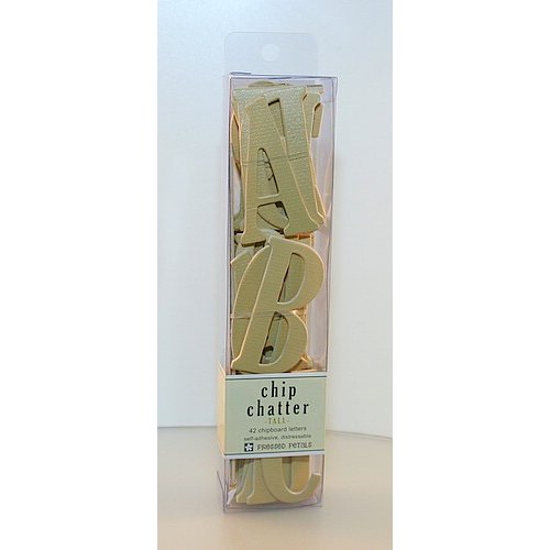 Pressed Petals - Chip Chatter - Tall Chipboard Letters - 2.5 inches - Tan