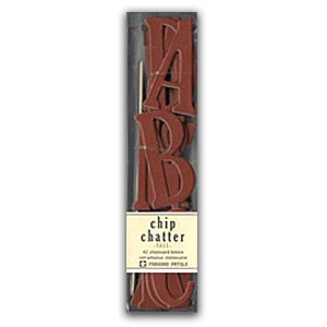 Pressed Petals - Chip Chatter - Tall Chipboard Letters - 2.5 inches - Dark Red, CLEARANCE