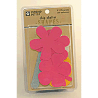 Pressed Petals - Chip Chatter Shapes - Flowers - Fuscia Yellow White, CLEARANCE