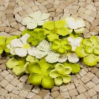 Prima - E Line - Flower Embellishments - Green Mix 1, CLEARANCE