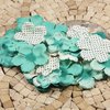 Prima - E Line - Flower Embellishments - Aqua Mix 1