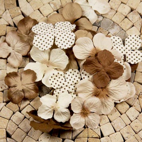 Prima - E Line - Flower Embellishments - Brown Mix 3, CLEARANCE