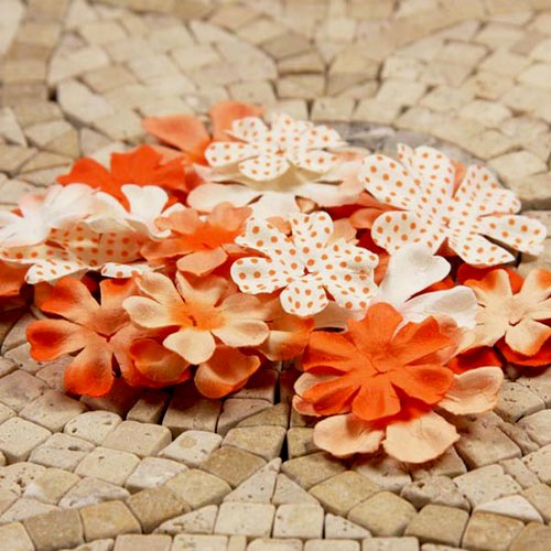 Prima - E Line - Flower Embellishments - Orange Mix 4, CLEARANCE