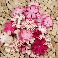 Prima - E Line - Flower Embellishments - Pink Mix 5