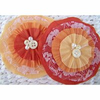Prima - Bonnet Blooms Collection - Flowers - Orange, CLEARANCE