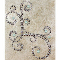 Prima - Say It In Pearls Collection - Self Adhesive Jewel Art - Bling - Corner - Gray, BRAND NEW