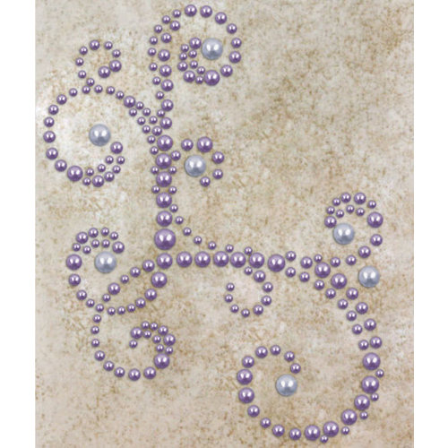 Prima - Say It In Pearls Collection - Self Adhesive Jewel Art - Bling - Corner - Lavender, BRAND NEW